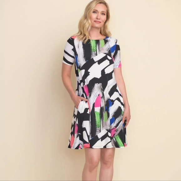 183. Joseph Ribkoff Stretchy Dress - Size 8 - Picture 1 of 8